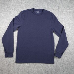 J Crew Shirt Mens Small Navy Blue Long Sleeve Soft Textured Tee Crew Neck